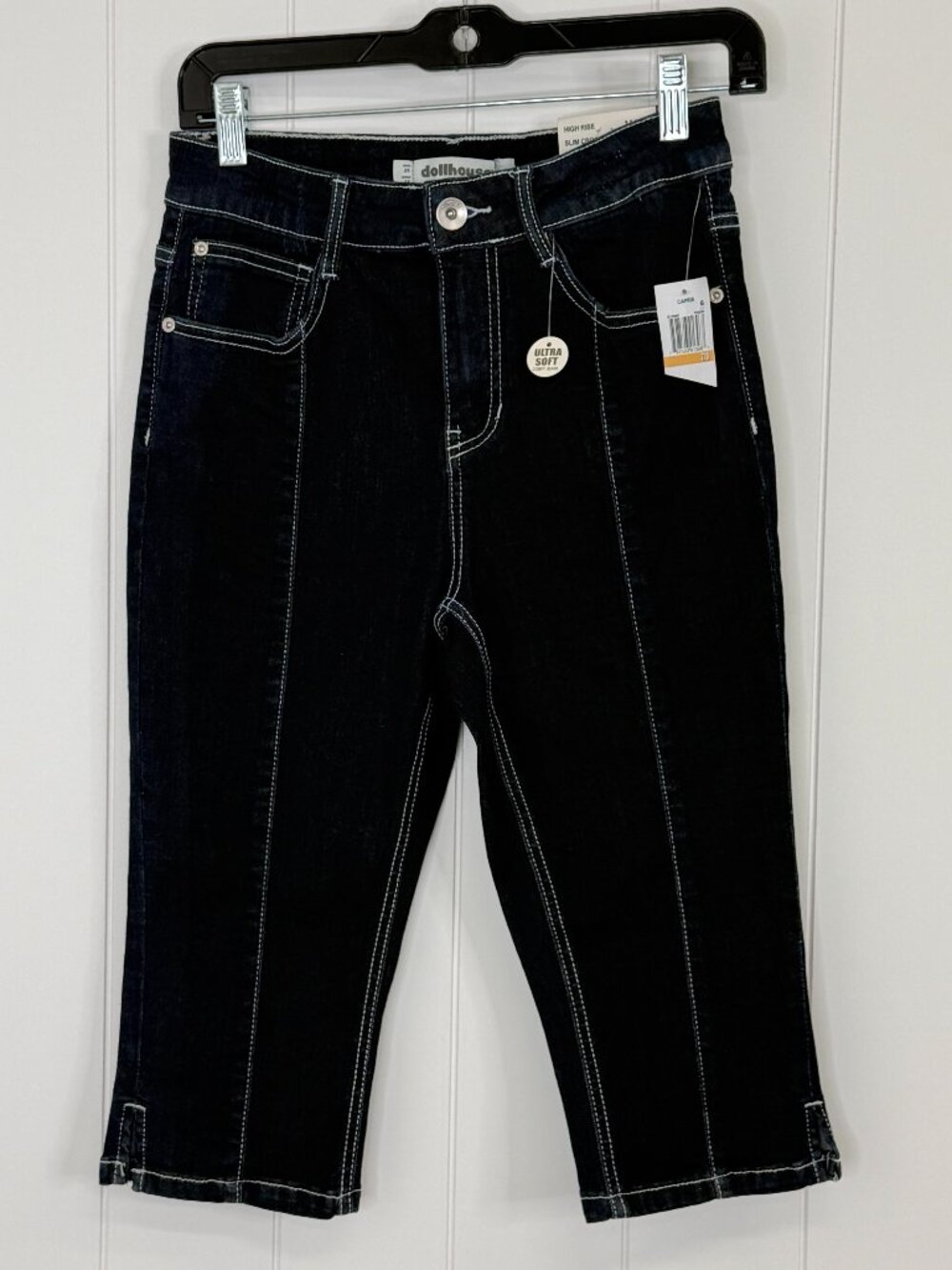 Dollhouse Lorena High Rise Straight Crop Jeans Curvy W28 7/8 Dark Wash NWT Capri